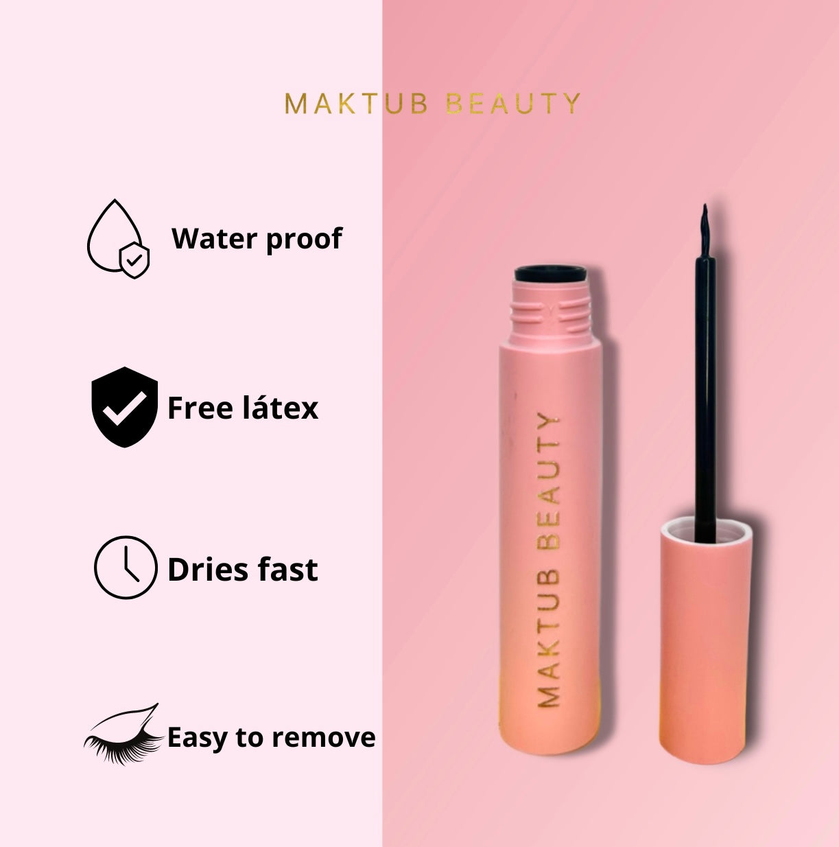 Latex-free, vegan and waterproof eyelash glue